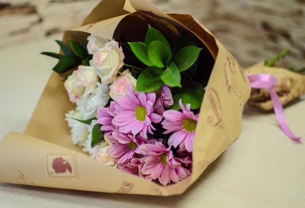 Букет цветов из: Розы и Хризантемы в Никологоры