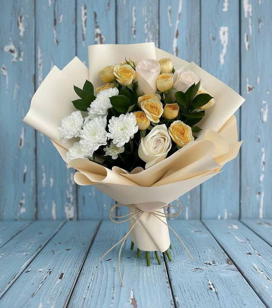 Букет цветов из: Розы и Хризантемы в Никологоры