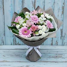 Букет цветов из:  Герберы, Альстромерии и Хризантемы в Никологоры