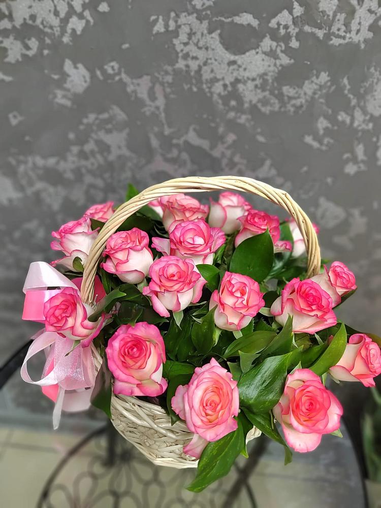 Цветочная композиция из Розы в корзине в Никологоры