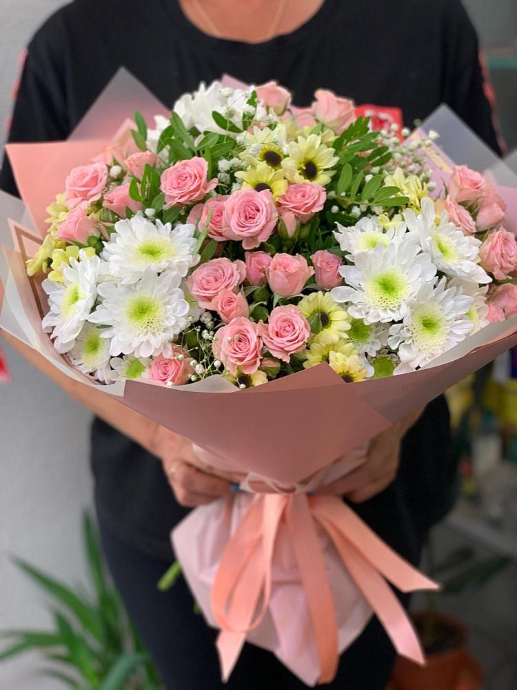 Букет цветов из: Розы и Хризантемы в Никологоры