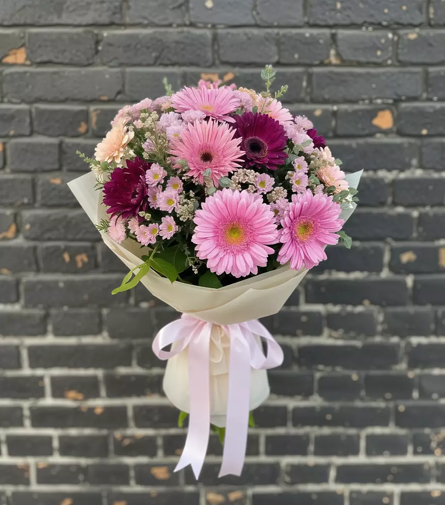 Букет цветов из: Герберы и Хризантемы в Никологоры