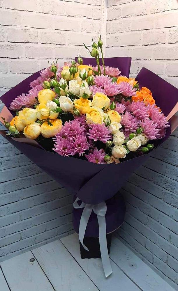 Букет цветов из: Хризантемы и Розы в Никологоры