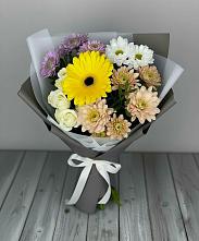 Букет цветов из:  Розы, Герберы и Хризантемы в Никологоры