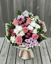 Букет цветов из:  Альстромерии, Гвоздики, Розы и Хризантемы #REPLACE_PRED# Никологоры
