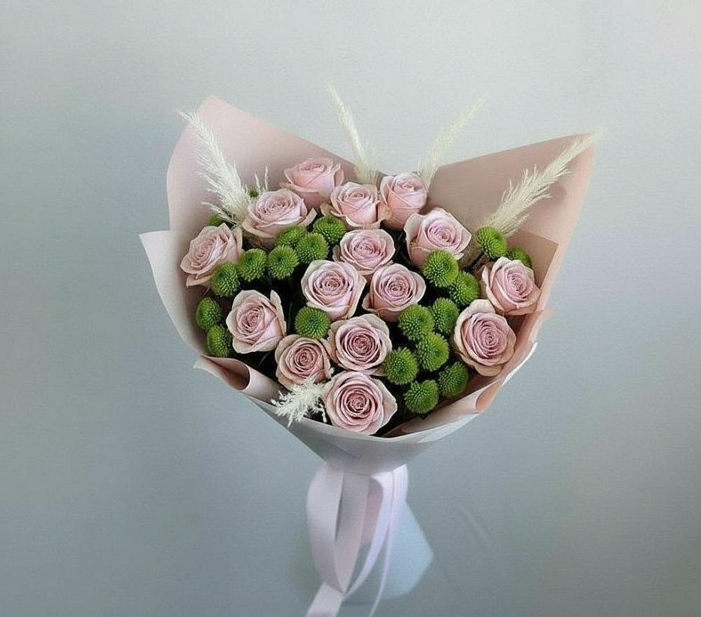 Букет цветов из: Розы и Хризантемы в Никологоры