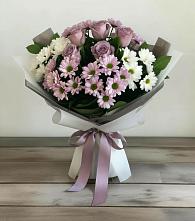 Букет цветов из:  Хризантемы и Розы в Никологоры