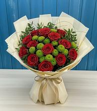 Букет цветов из:  Розы и Хризантемы в Никологоры