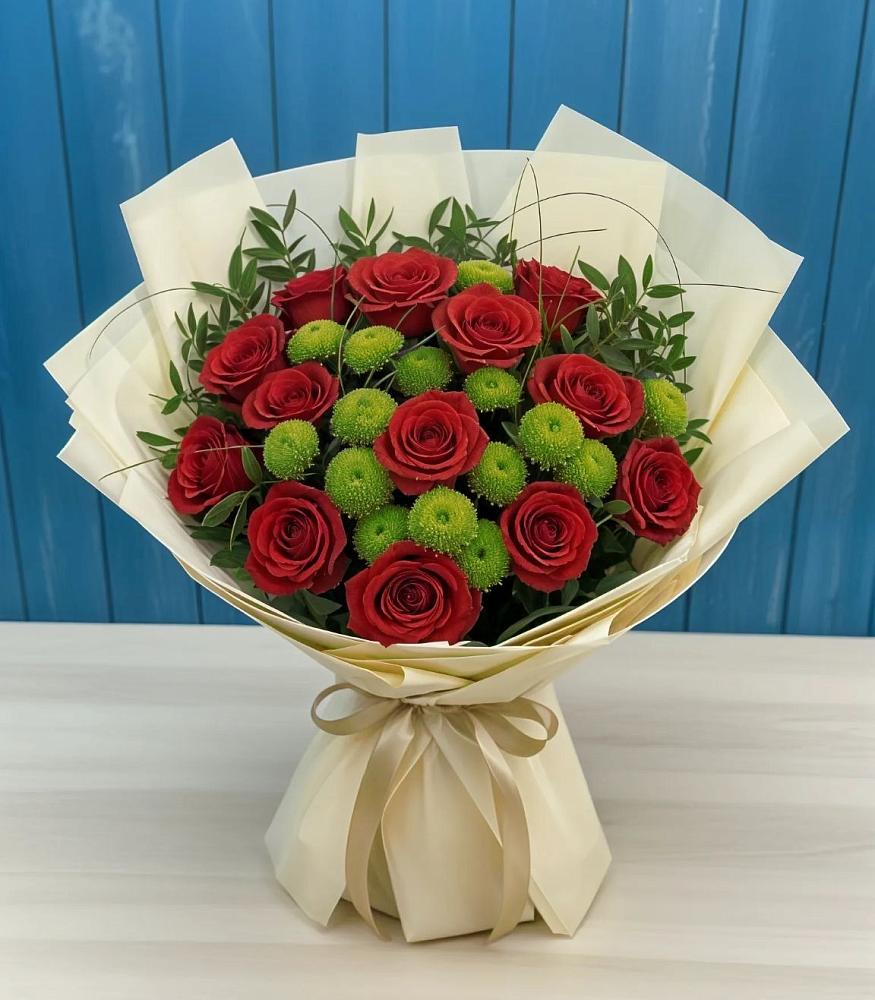 Букет цветов из: Розы и Хризантемы в Никологоры