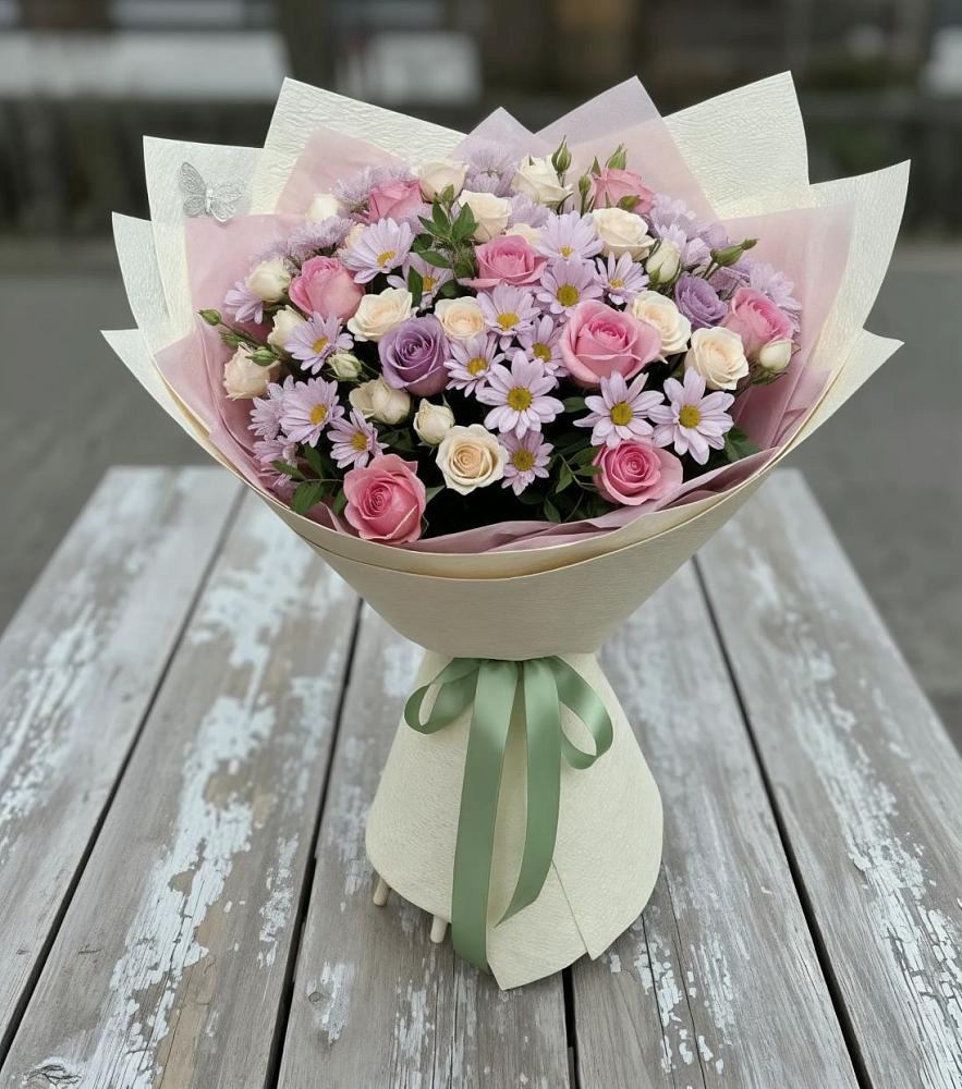 Букет цветов из: Розы и Хризантемы в Никологоры